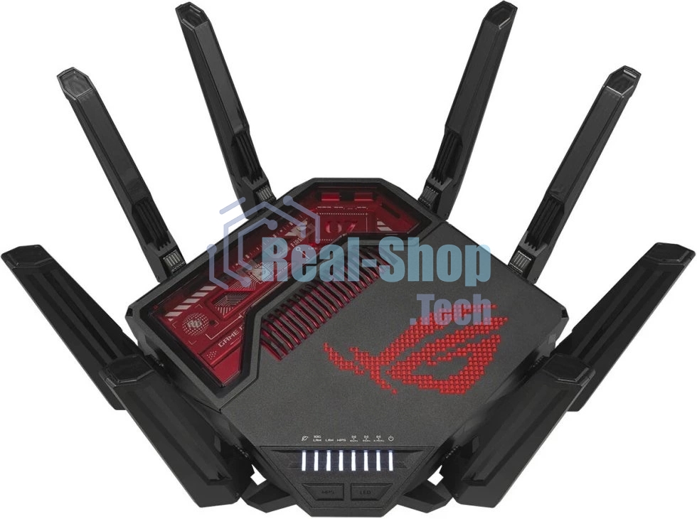 Маршрутизатор ASUS GT-BE19000, черный/красный, 90IG0850-MO9A0V