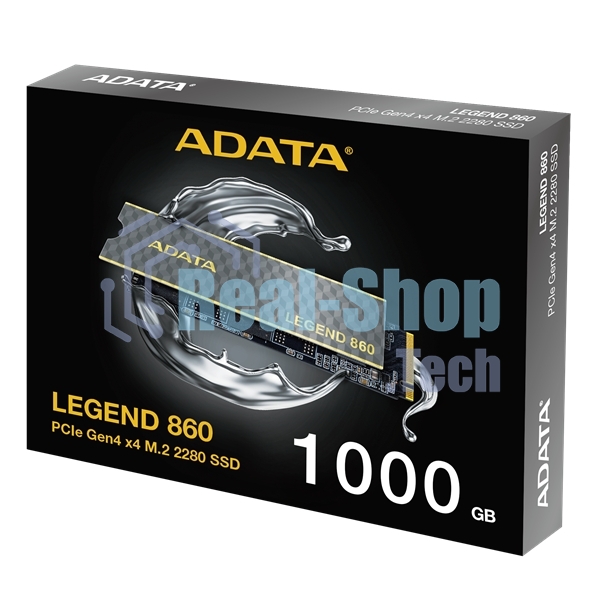 Накопитель SSD ADATA LEGEND 860, 1Tb, PCIe 4.0 x4, 2280, NVMe, R/W 6000/4000, с радиатором