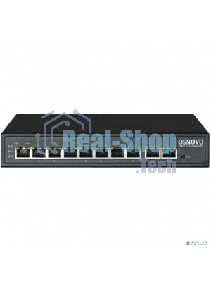 Коммутатор PoE Osnovo SW-21000(120W), 8 x FE с поддержкой PoE (IEEE 802.3af/at), 2 x FE, до 30W на порт, суммарно до 120W