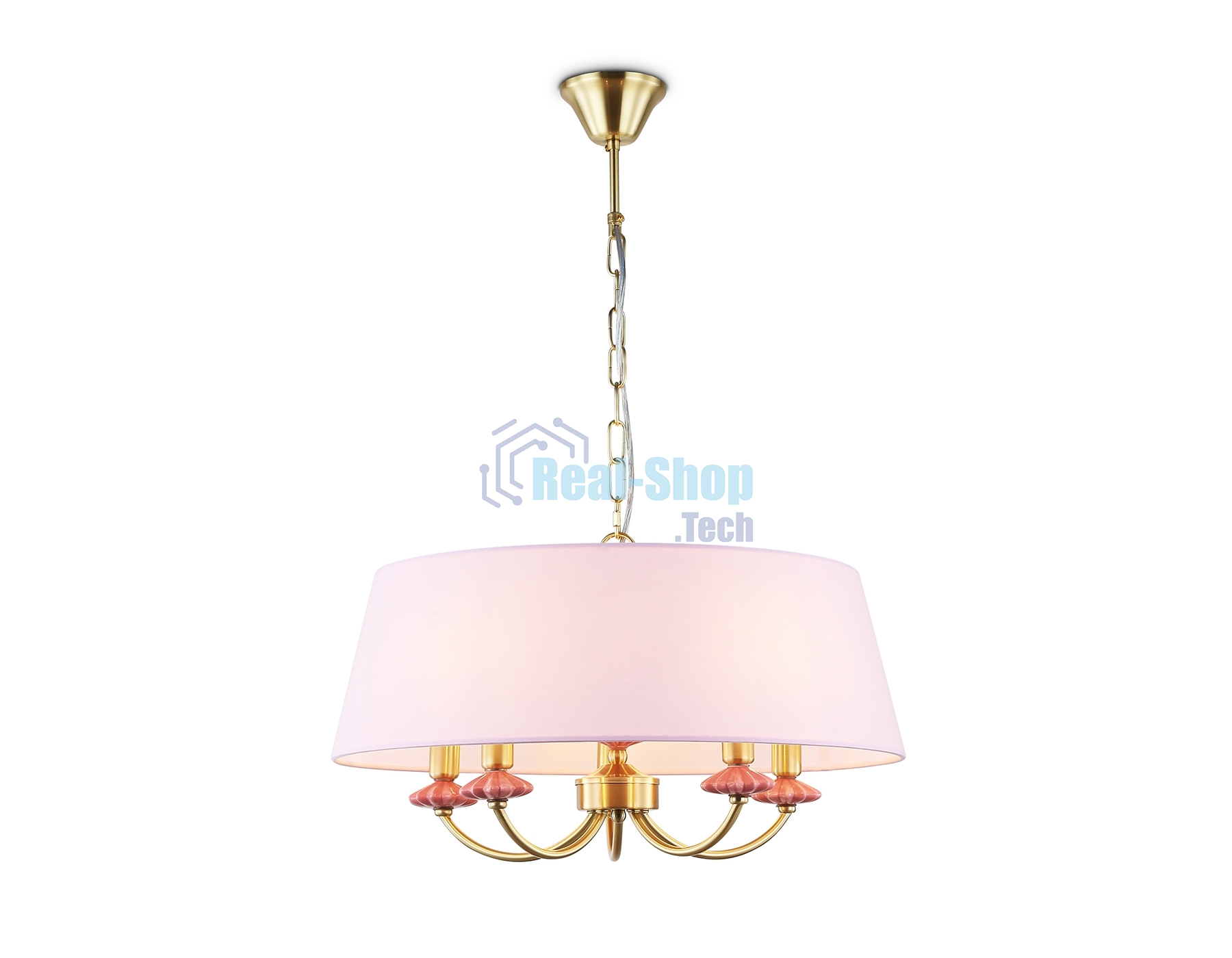 Люстра Ambrella light LH75021/5 GD/PI золото/розовый E14/5 max 40W D550*730
