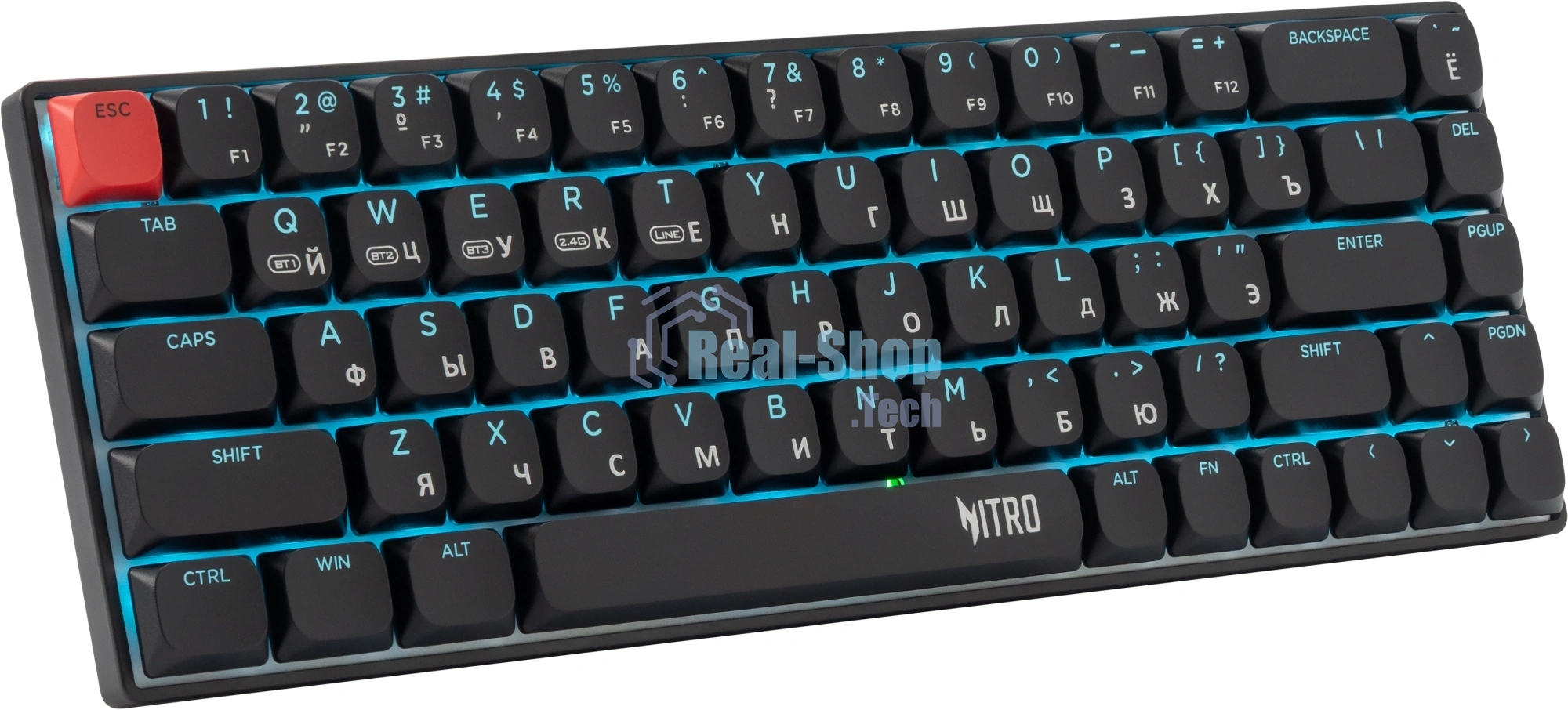 Клавиатура Acer OKR400 гибридная, USB Type-A, Bluetooth, радиоканал, чёрный