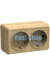 Розетка 2-м ОП Октава 16А РС22-3-ОС с заземл. сосна ИЭК ERO21-K03-16-DC