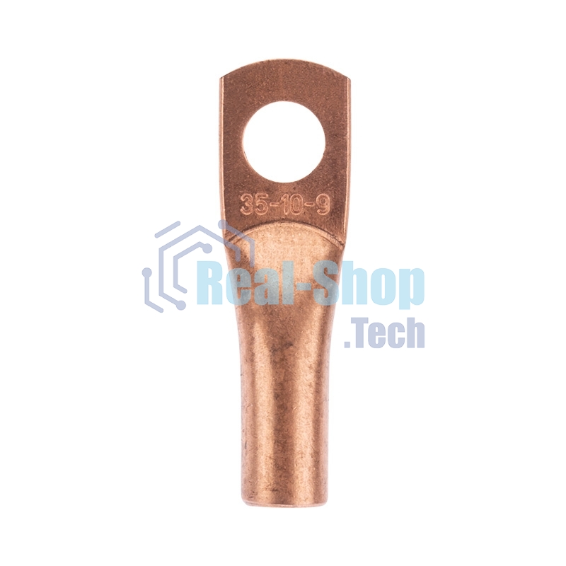 Наконечник медный Rexant ТМ 35-10-9 (35мм² - Ø10мм) (в упак. 50 шт.)