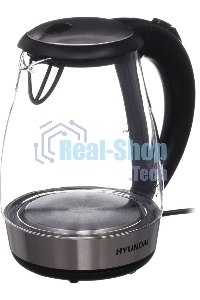 Чайник электрический Hyundai HYK-G2030 1.7л. 2200Вт черный (корпус: стекло)