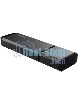 Флешка USB Netac U351, NT03U351N-256G-30BK, 256Gb, USB 3.0, с колпачком, металлическая черная