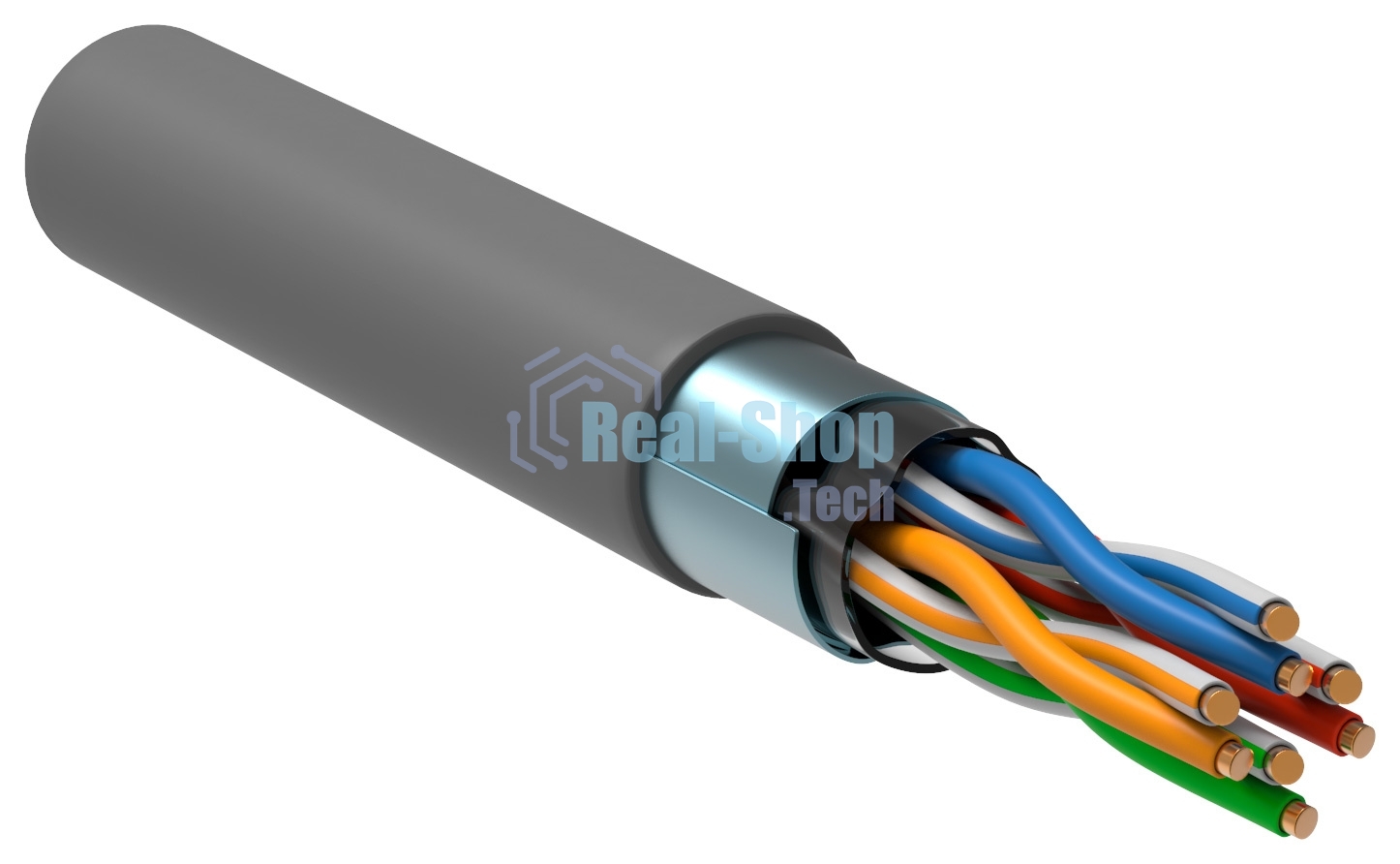 Кабель связи витая пара ITK  F/UTP, кат.5E, 4 пары 24AWG solid, 305м, LSZH, серый Кабель связи витая пара F/UTP, кат.5E, 4 пары 24AWG solid, 305м, LSZH, серый