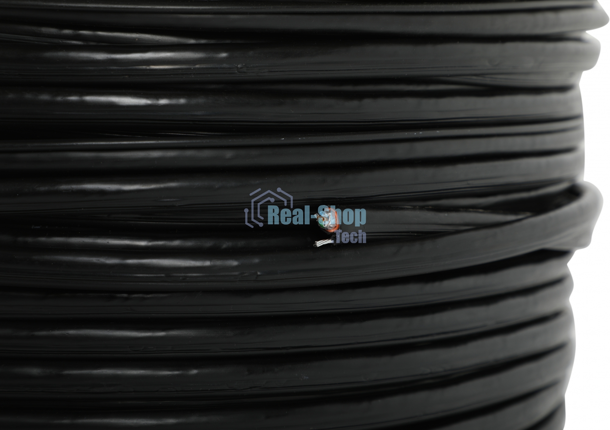 Кабель сетевой Ningbo FTP 4 пары cat5E solid 0.5мм Cu molded 305м серый outdoor стальной трос