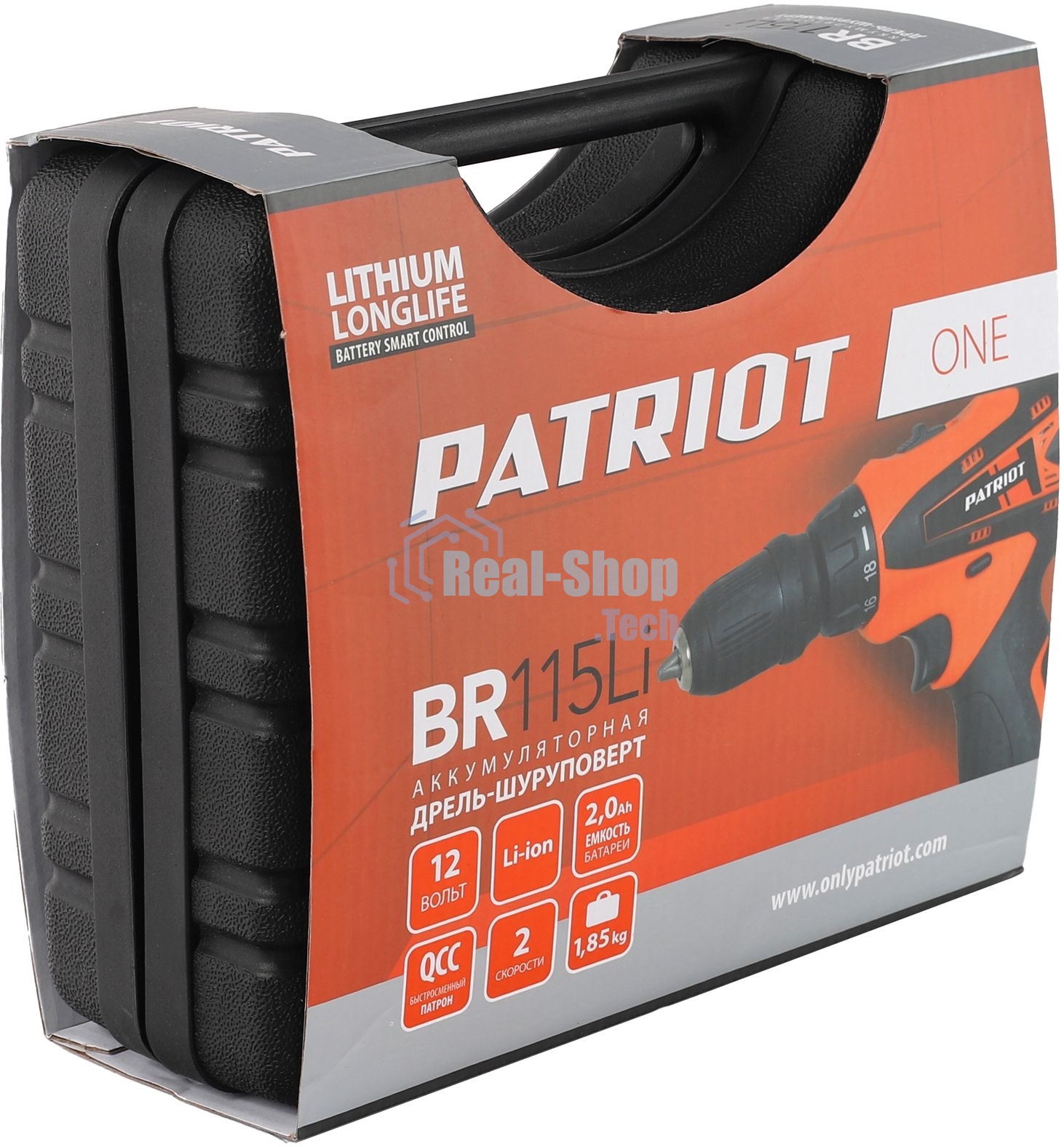 Дрель-шуруповерт аккумуляторная Patriot BR 115Li, Аккумуляторная, 16В, 2 АКБ, Кейс