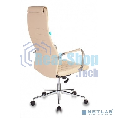 Кресло руководителя Бюрократ KB-9N/ECO/OR-12 бежевый, сиденье бежевый, искусственная кожа, крестовина хром, колеса черный