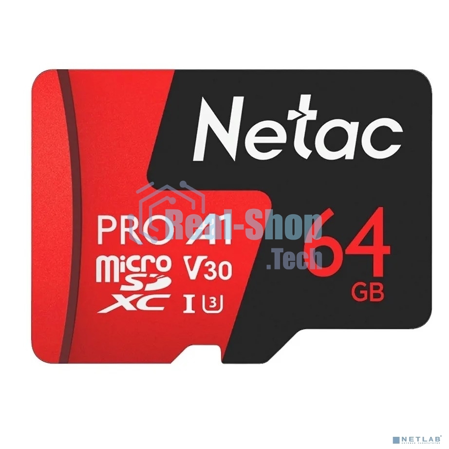 Флеш карта MicroSD card Netac P500 Extreme Pro 64Gb, retail version w/o SD adapter