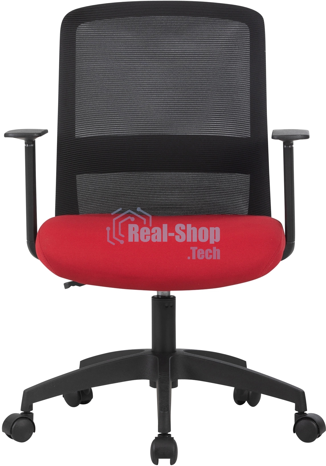 Кресло компьютерное Cactus CS-MC333-BKRD черный, сиденье темно-красный, сетка/ткань, низк.спин. крестов. пластик, пластик черный