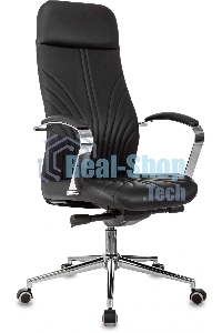 Кресло руководителя Бюрократ CH-610SL-Lux черный. эко.кожа. крестов. металл хром