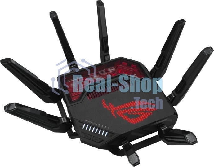 Маршрутизатор ASUS GT-BE19000, черный/красный, 90IG0850-MO9A0V