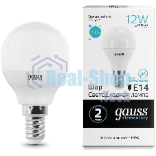 Лампа светодиодная LED Gauss Elementary Шар 12W 920lm E14 4100K