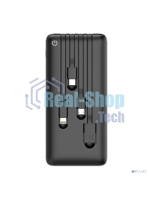 Портативный аккумулятор Powerbank Perfeo ABSOLUTE 10000mah In Micro usb,USB /Out USB,Micro usb,Type-C,Lightning, 2.1А/ черный (PF_B4878)