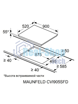 Индукционная варочная панель Maunfeld CVI905SFDGR Inverter
