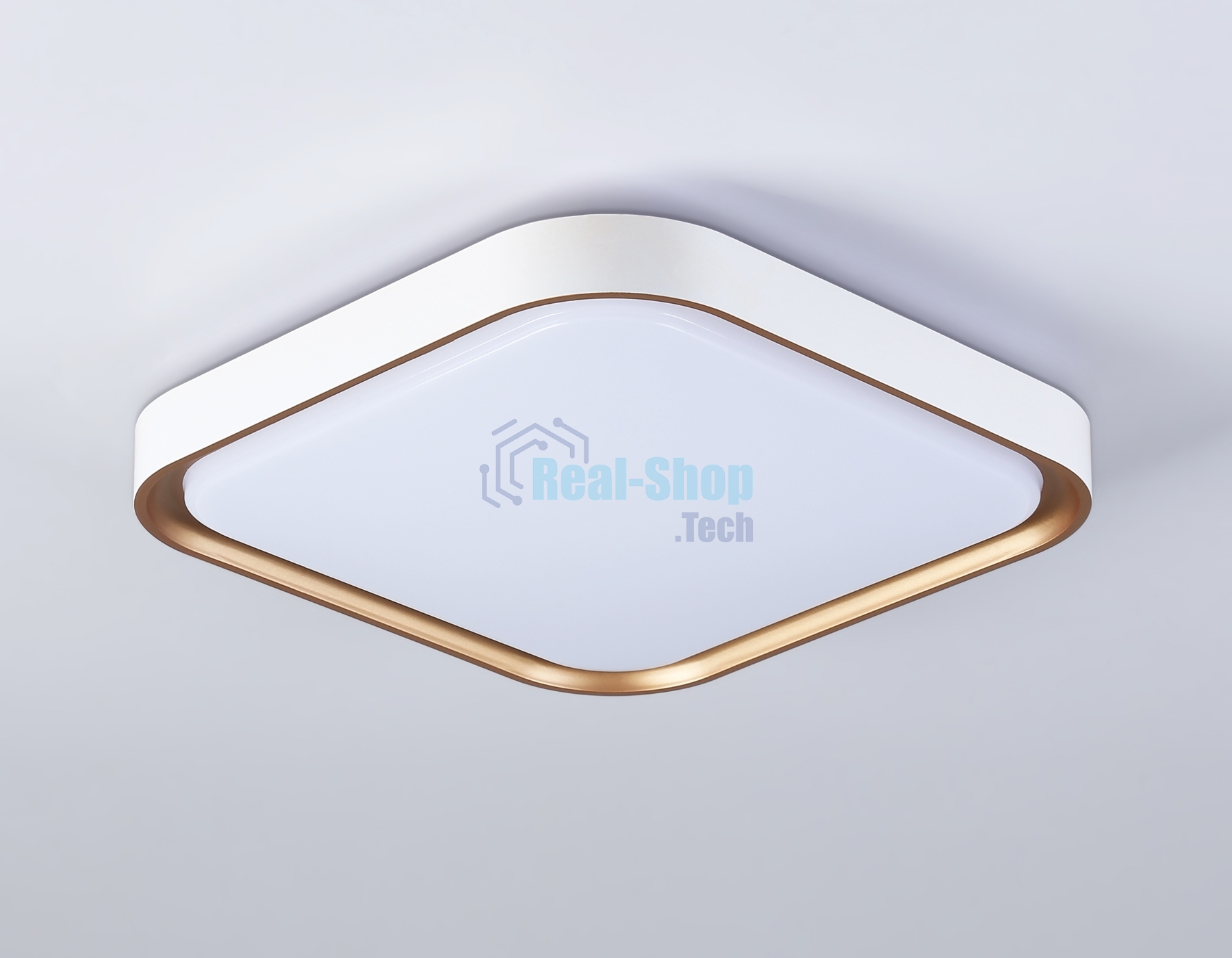 Потолочный светодиодный светильник Ambrella light FZ1253 WH/GD белый/золото 18W 5000K 250*250*60 (Без ПДУ)