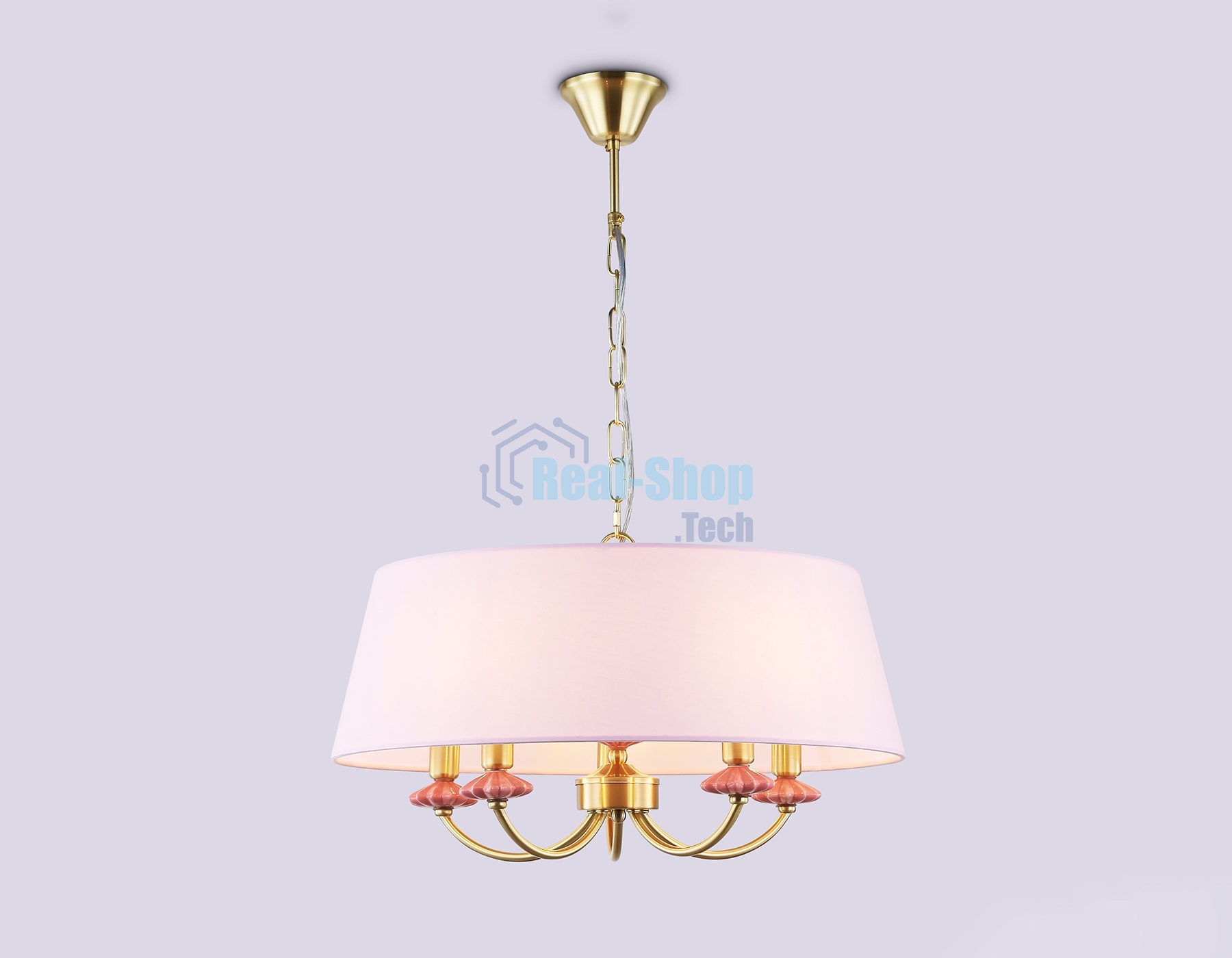 Люстра Ambrella light LH75021/5 GD/PI золото/розовый E14/5 max 40W D550*730