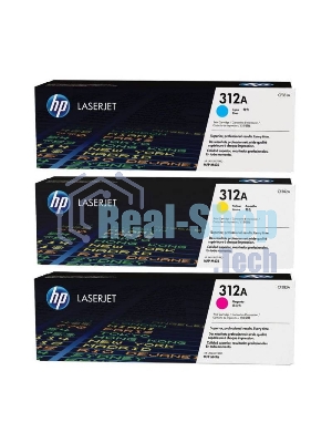 Картридж лазерный набор Hewlett-Packard 312A CF440AM голубой, желтый, пурпурный для HP CLJ Pro M476 2400 стр.