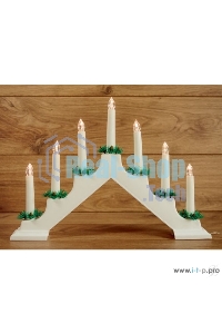 Новогодняя горка Neon-night 7 свечек, цвет корпуса: белый, цвет свечения: теплый белый