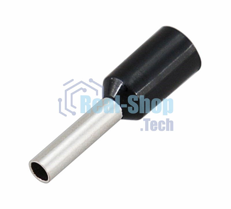 Наконечник штыревой втулочный Rexant изолированный, F-8 мм, 1.5 мм², НШВи 1.5-8/Е 1,5-8/E1508, черный, в упак. 10 шт.