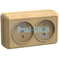 Розетка 2-м ОП Октава 10А IP20 без заземл. сосна ИЭК ERO20-K03-10-DC