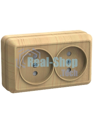 Розетка 2-м ОП Октава 10А IP20 без заземл. сосна ИЭК ERO20-K03-10-DC