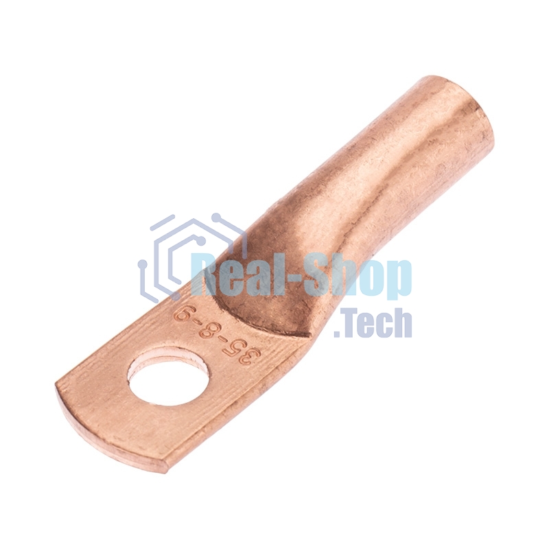 Наконечник медный Rexant ТМ 35-8-9 (35мм² - Ø8мм) (в упак. 50 шт.)