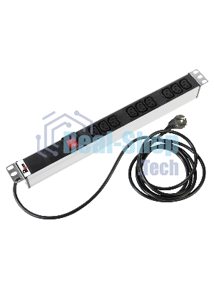 Аксессуар ЦМО Блок розеток Rem-16 с выкл., 9 IEC 60320 C13, 16A, алюм., 19