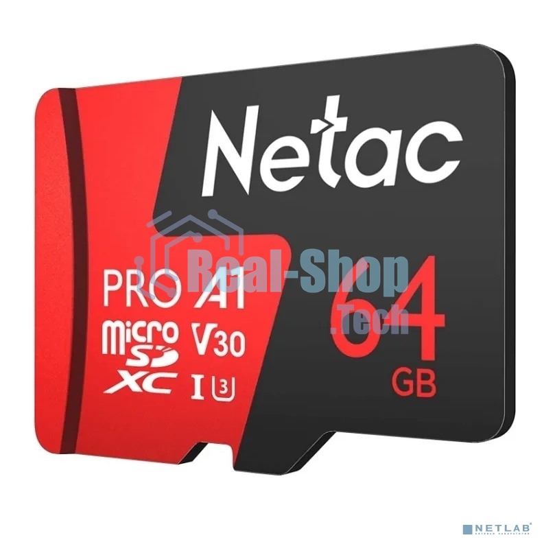 Флеш карта MicroSD card Netac P500 Extreme Pro 64Gb, retail version w/o SD adapter