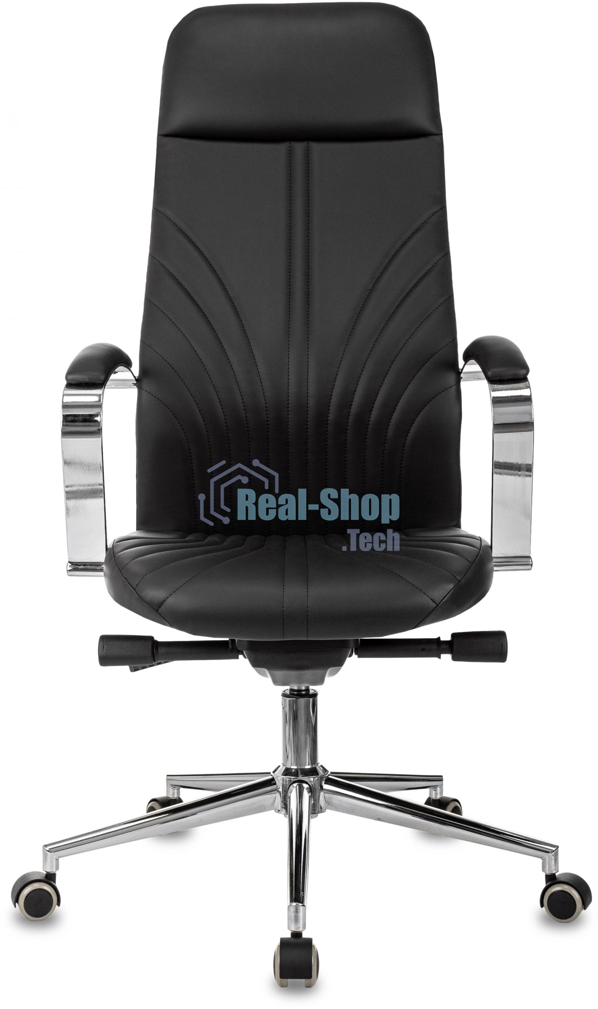 Кресло руководителя Бюрократ CH-610SL-Lux черный. эко.кожа. крестов. металл хром
