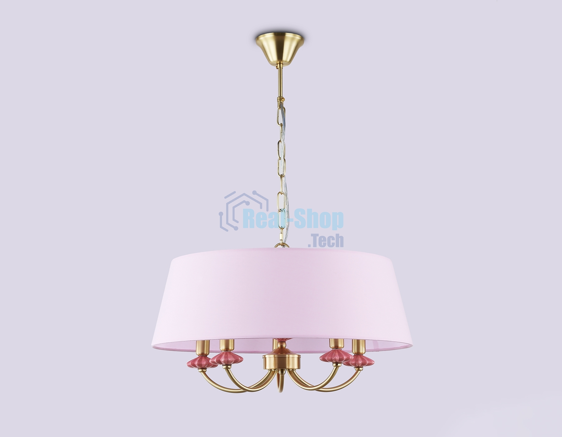 Люстра Ambrella light LH75021/5 GD/PI золото/розовый E14/5 max 40W D550*730