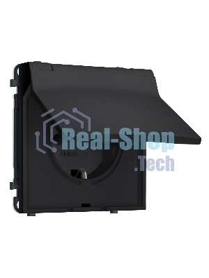 Комплект механизма электрической розетки SIGMA Черный Мягкое касание 50Hz 2P+E с/з с/ш и крышкой IP44 16A-250V QUANT PRO (SP9880, PR141)