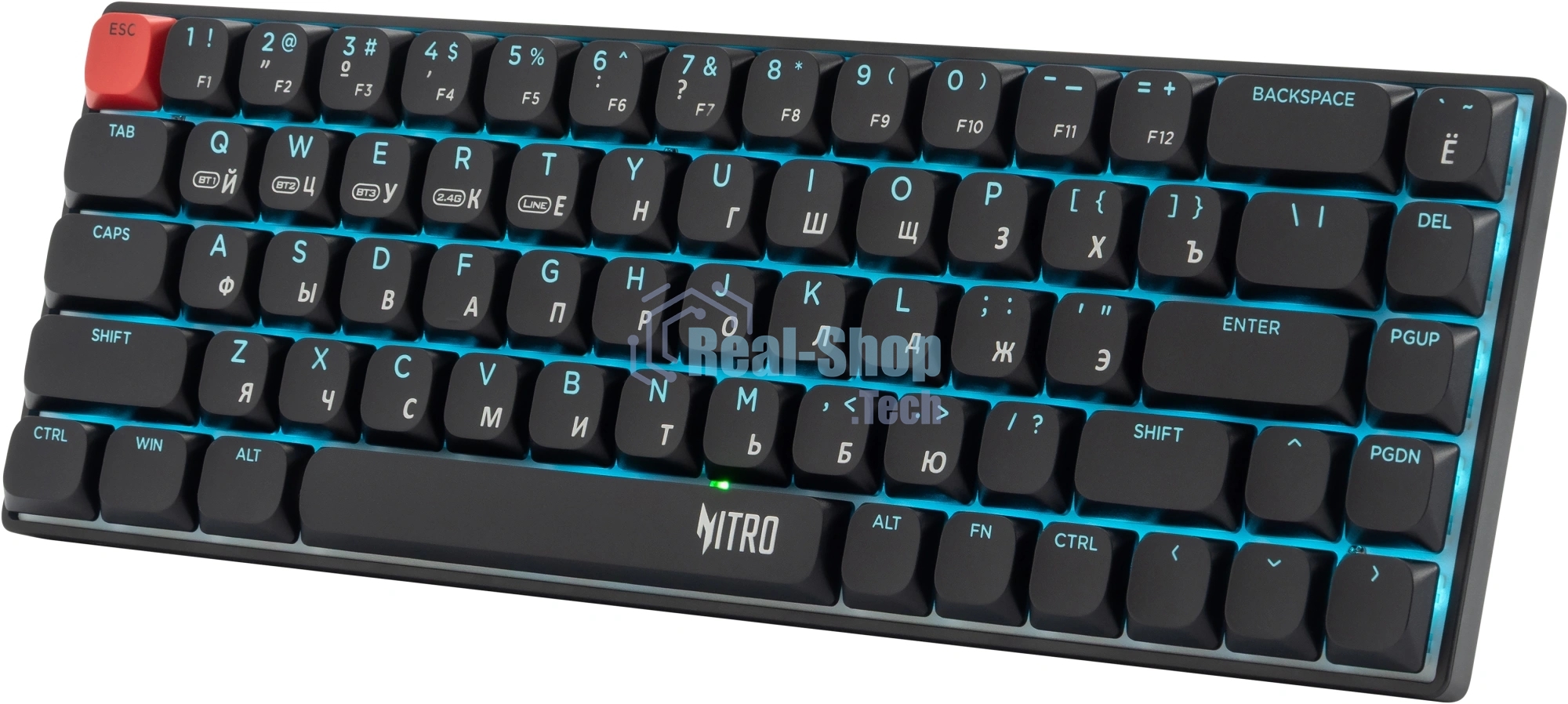 Клавиатура Acer OKR400 гибридная, USB Type-A, Bluetooth, радиоканал, чёрный