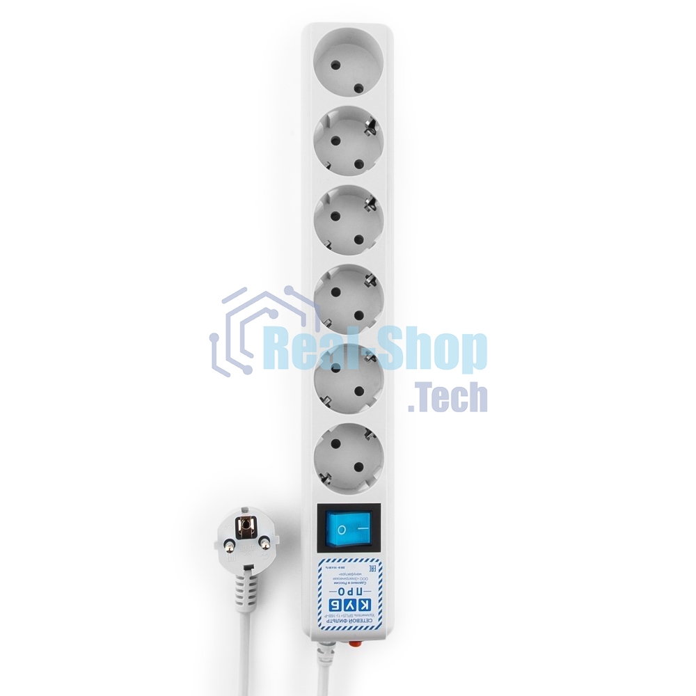 Фильтр-удлинитель PowerCube PRO (SPL(5+1)-16B-P-5М) 5.0 м, LC контур - подавление В/Ч помех, 16А/3,5 кВт