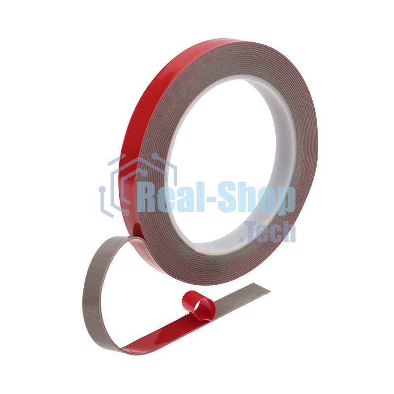 Двухсторонний скотч Rexant, серый, на HBA акриловой основе, 12 мм, ролик 5 м