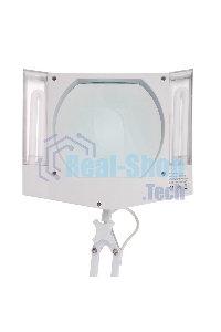 Лупа на струбцине Rexant, квадратная, 5D, с подсветкой, белая