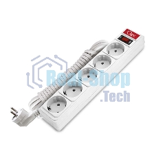 Удлинитель с сетевым фильтром 5х5 м 10А ПВС 3х0.75 бел. Союз 1327