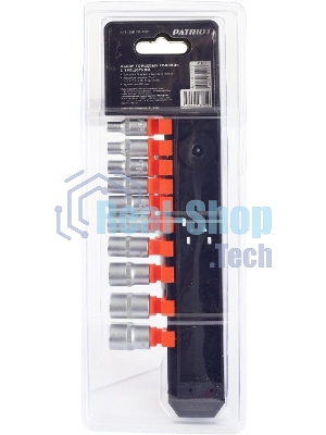 Набор торцовых головок PATRIOT SSR-1/4, CrV сталь, трещотка, удлинитель, 12 предм.Тороцовые головки 10 шт: 4,5,6,7,8,9,10,11,12,13 мм удлинитель 100мм 1шт трещотка 72 зуба 1 шт