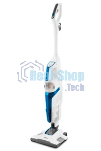 Пылесос вертикальный паровой Kitfort KT-556 белый, питание от сети, 1700 Вт, уборка сухая/паром, пылесборник 0.4 л