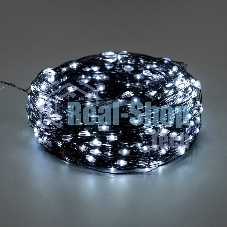 Гирлянда Роса с контроллером 30м, 300LED, IP20, 230В, зеленый провод, белое свечение 