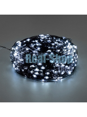 Гирлянда Роса с контроллером 30м, 300LED, IP20, 230В, зеленый провод, белое свечение 