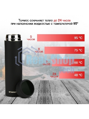 Термос Starwind 22-500 0.45л. черный картонная коробка