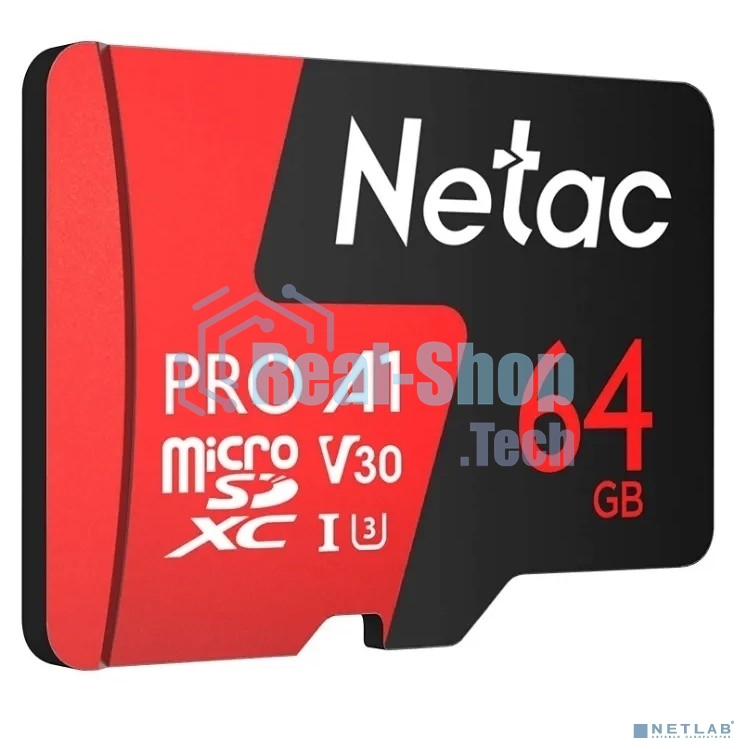 Флеш карта MicroSD card Netac P500 Extreme Pro 64Gb, retail version w/o SD adapter