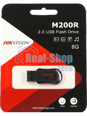 Флешка USB Hikvision M200R (HS-USB-M200R/8G), 8Gb, USB 2.0, R/W 30/15, черный