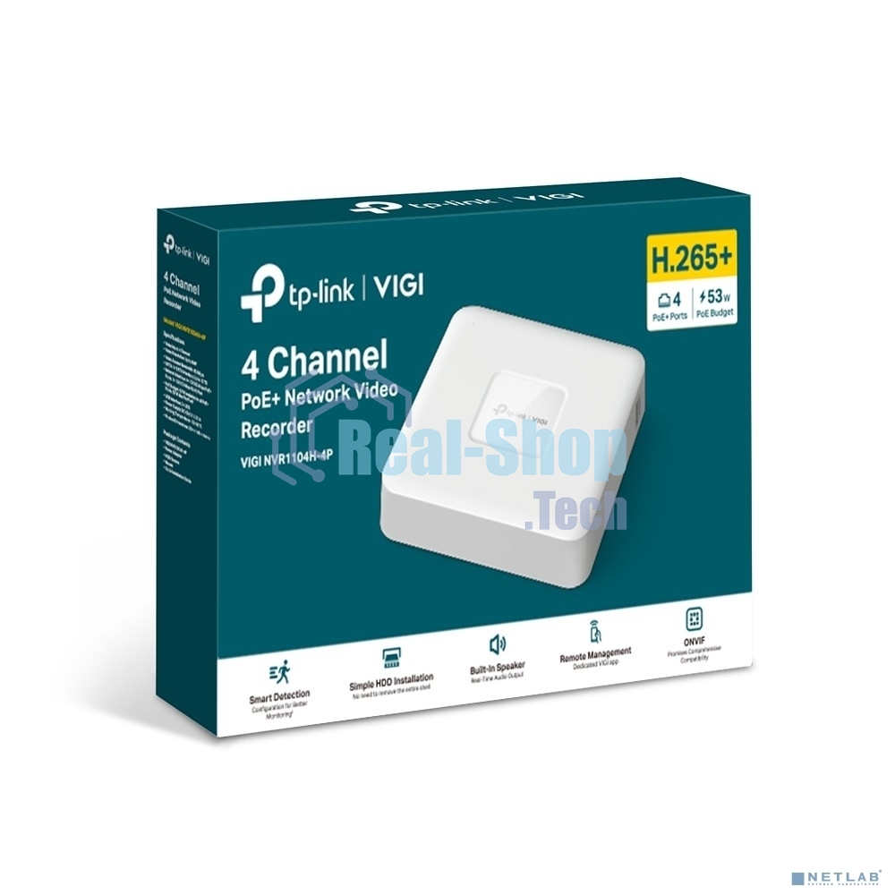 Видеорегистратор 4 Channel PoE Network Video RecorderSPEC: H.265+/H.265/H.264+/H.264, Up to 8MP resolution, Decoding capability/4-ch @4MP,80 Mbps Incoming Bandwidth(up to 4 channels),4× 10/100 Mbps PoE+ Ports, PoE Power 53W, 802.3 af/at,1× SATA Interface(up to 10 T
