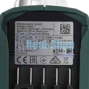 Дрель-шуруповерт Metabo PowerMaxx BS 12 6010365000, 12 В, 2 Ач, 40 Нм, щеточный