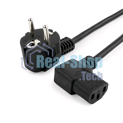 Кабель питания Gembird 1.8м, VDE(0.75мм), черный, угловой разъем, с зазем., пакет PC-186A-VDE