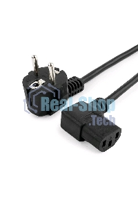 Кабель питания Gembird 1.8м, VDE(0.75мм), черный, угловой разъем, с зазем., пакет PC-186A-VDE