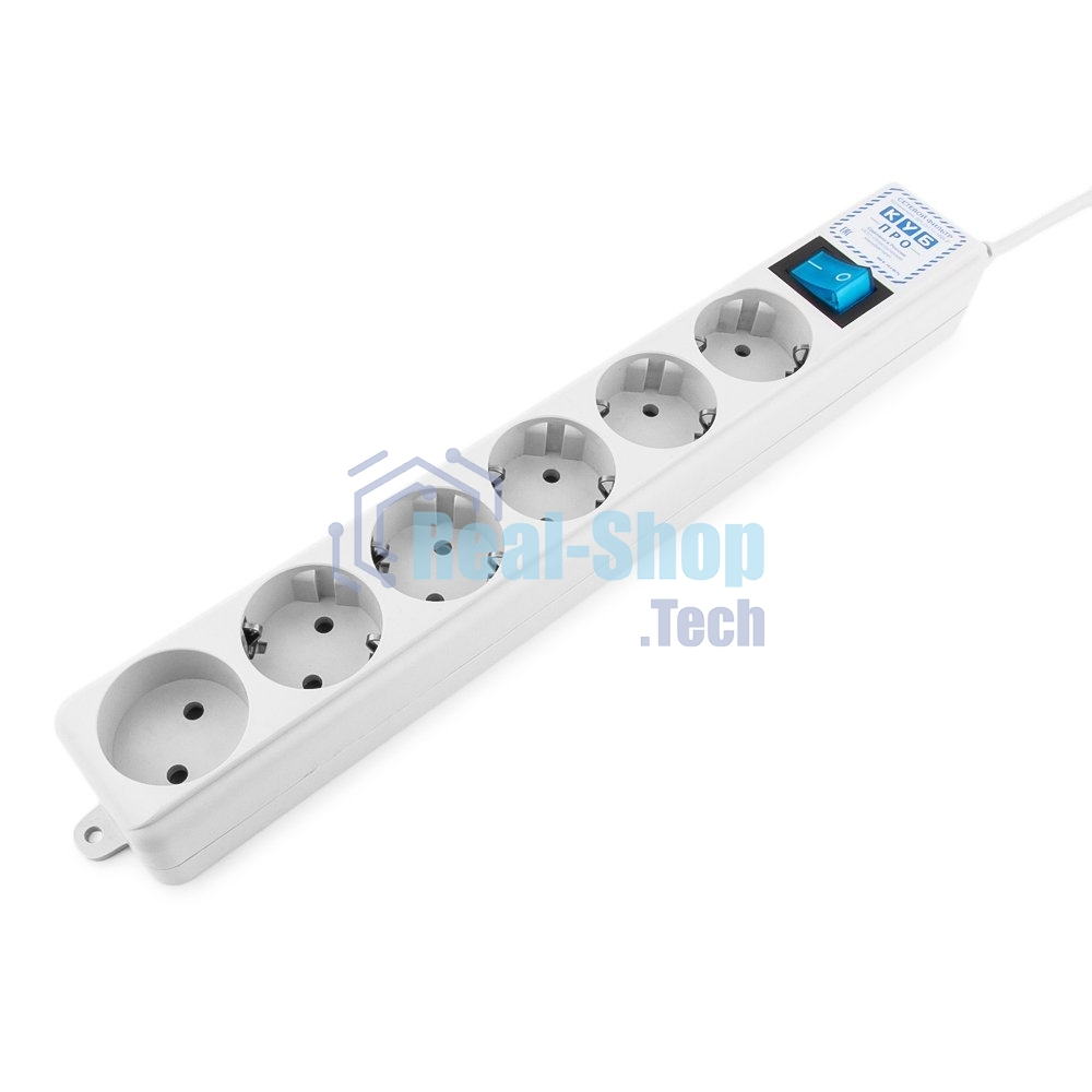 Фильтр-удлинитель PowerCube PRO (SPL(5+1)-16B-P-5М) 5.0 м, LC контур - подавление В/Ч помех, 16А/3,5 кВт